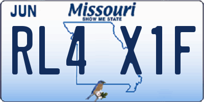 MO license plate RL4X1F