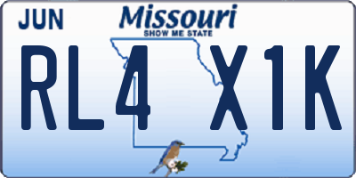 MO license plate RL4X1K