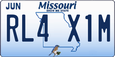 MO license plate RL4X1M