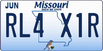MO license plate RL4X1R