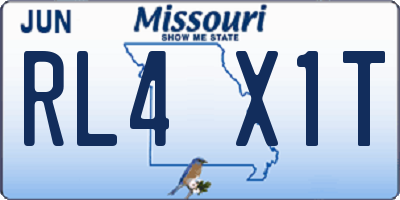 MO license plate RL4X1T