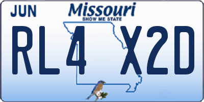 MO license plate RL4X2D