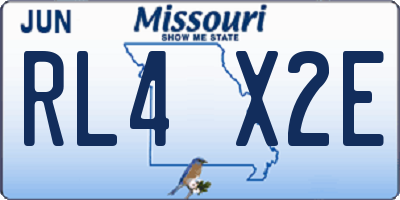 MO license plate RL4X2E