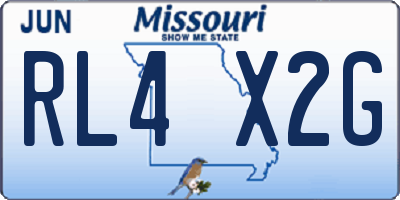 MO license plate RL4X2G