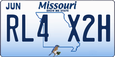 MO license plate RL4X2H