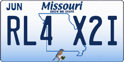 MO license plate RL4X2I