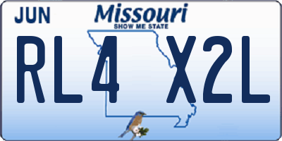 MO license plate RL4X2L