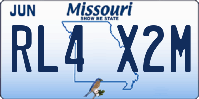 MO license plate RL4X2M