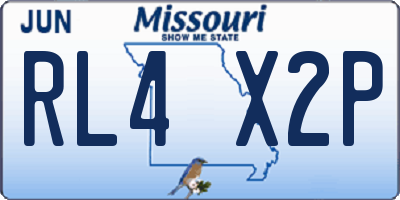 MO license plate RL4X2P