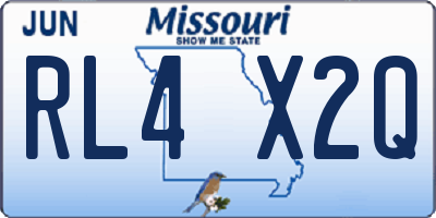 MO license plate RL4X2Q
