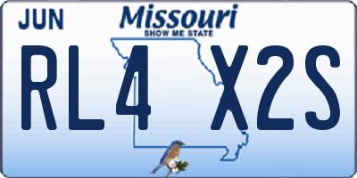 MO license plate RL4X2S