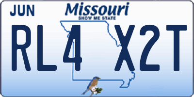 MO license plate RL4X2T