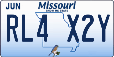MO license plate RL4X2Y