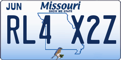 MO license plate RL4X2Z