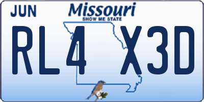 MO license plate RL4X3D