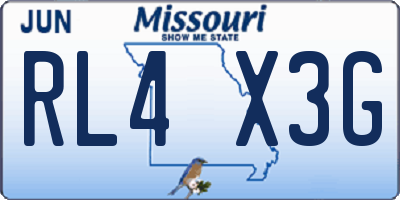 MO license plate RL4X3G