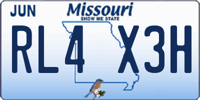 MO license plate RL4X3H