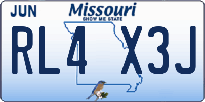 MO license plate RL4X3J