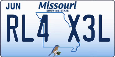 MO license plate RL4X3L