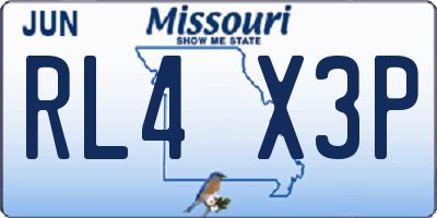 MO license plate RL4X3P