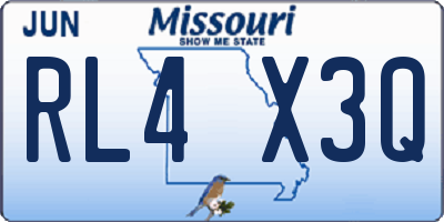 MO license plate RL4X3Q