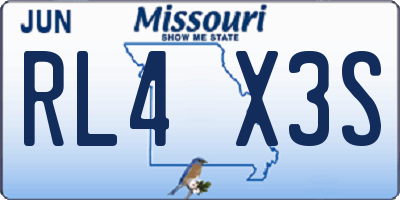 MO license plate RL4X3S