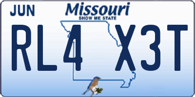 MO license plate RL4X3T