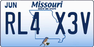 MO license plate RL4X3V