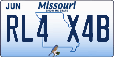 MO license plate RL4X4B