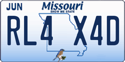 MO license plate RL4X4D