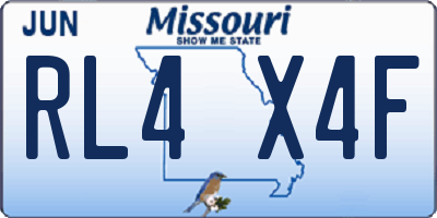 MO license plate RL4X4F