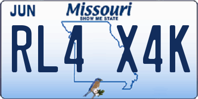 MO license plate RL4X4K