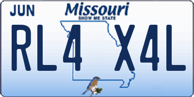 MO license plate RL4X4L