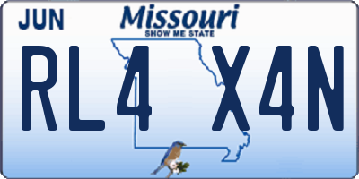 MO license plate RL4X4N