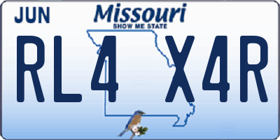 MO license plate RL4X4R
