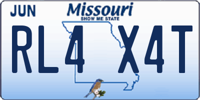 MO license plate RL4X4T