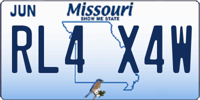 MO license plate RL4X4W