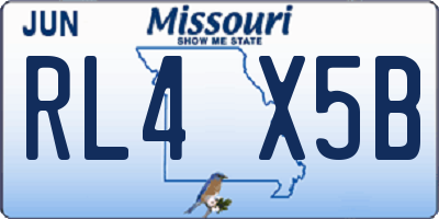 MO license plate RL4X5B