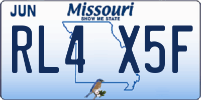 MO license plate RL4X5F