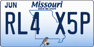 MO license plate RL4X5P