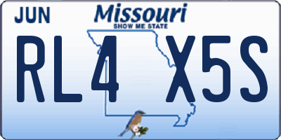 MO license plate RL4X5S
