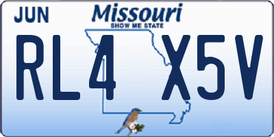 MO license plate RL4X5V