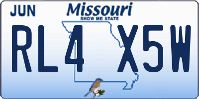 MO license plate RL4X5W