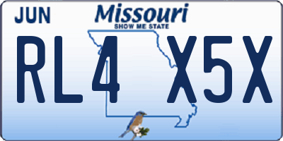 MO license plate RL4X5X