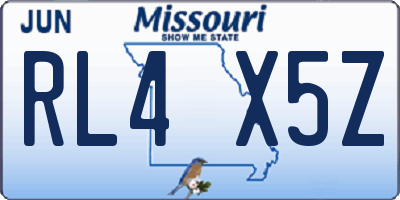 MO license plate RL4X5Z