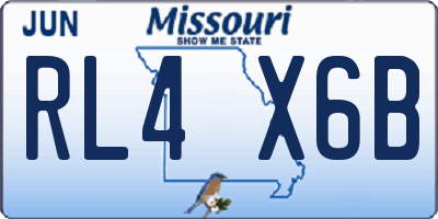 MO license plate RL4X6B