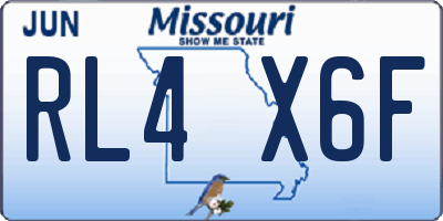 MO license plate RL4X6F