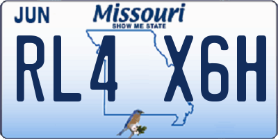 MO license plate RL4X6H
