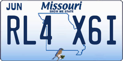 MO license plate RL4X6I