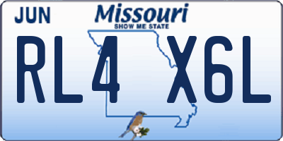 MO license plate RL4X6L